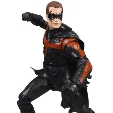 A Robin action figure is posed in a crouched fighting stance, ready to throw a punch.