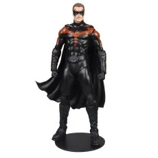 The Robin action figure, ready for display in a black and red costume and mask.