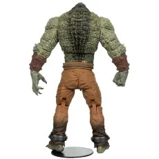 A detailed rear view of the Killer Croc action figure, showing its textured, scaly back