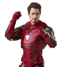 A close-up of a Marvel Legends Iron Man Mark LXXXV action figure with his fists clenched.