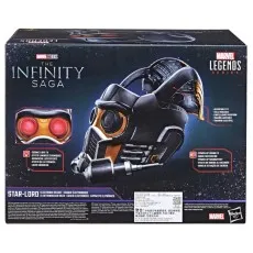 A view of the back of the box for the Marvel Legends Star-Lord Electronic Helmet