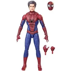 A fully articulated Spider-Man action figure with an unmasked head, a masked head, and extra hands.