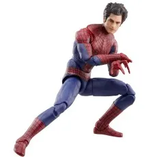 A Marvel Legends figure of The Amazing Spider-Man is shown in an action pose.
