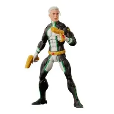 The Marvel Boy action figure is posed and ready for battle with his two golden gun accessories.