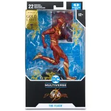 A packaged McFarlane Toys action figure of The Flash, running, with lightning effects