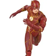 A close-up of The Flash action figure in a running pose