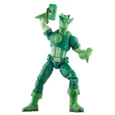 The green Marvel Legends Super-Adaptoid action figure holds its hammer above its head, ready to strike.