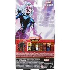 The back of the Marvel Legends Clea box, showing a character image and a build-a-figure guide