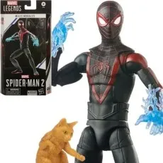 The Amazing Spider-Man toy, with his mask on, is posed in a classic crawling or fighting stance.