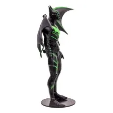 A side view of the Justice Lord Batman Beyond action figure, showing his black and green suit