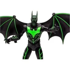 A Justice Lord Batman Beyond action figure in a black and green suit with wings