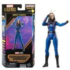 A Marvel Legends action figure of Mantis from Guardians of the Galaxy, showing the figure in its box and out of the box.