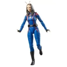 A full-body shot of a Marvel Legends Mantis action figure, posed as if walking or in motion