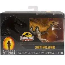 A boxed Corythosaurus dinosaur toy from the Jurassic Park Hammond Collection.