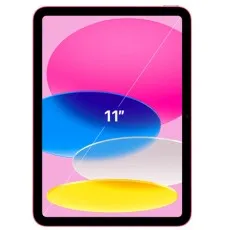 A pink iPad showing the screen size with 11 inches text