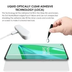 A drop of liquid adhesive for a phone 9D screen protector For OnePlus 10R 150W.