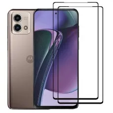 Motorola Moto G Styplus 5G 2023 smartphone with two black edge tempered glass screen protectors