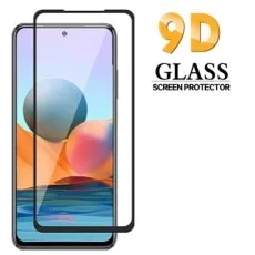 A smartphone and a 9D Glass Screen Protector are displayed on a white background