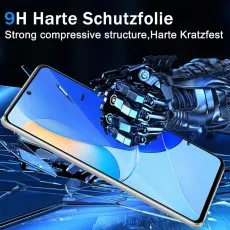 A OnePlus Nord N200 5G screen showcasing the application of a 9D tempered glass protector.