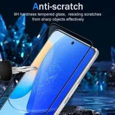 anti-scratch properties of a 9D tempered glass screen protector for the OnePlus Nord N200 5G.