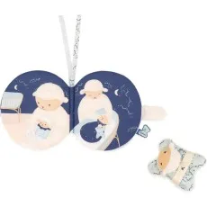 A colorful fabric book for children, with soft textures, showing bedtime stories with sheeP.