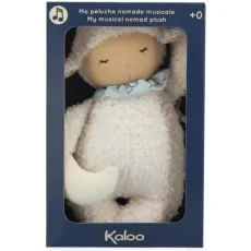 A Kaloo baby gift set featuring a soft, white plush lamb with a musical function.