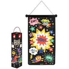 A Janod wooden balance bike with a light blue frame is shown next to the silhouette of a child.