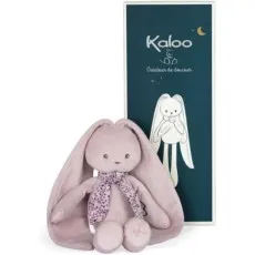 A Kaloo plush toy bunny and its box, featuring an illustration of the toy on the front.