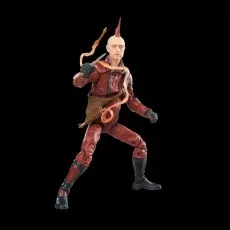A full-body shot of a Kraglin action figure with a red mohawk