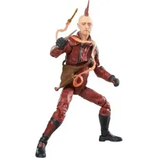 A Kraglin action figure with a red mohawk and a dagger accessory, posed dynamically