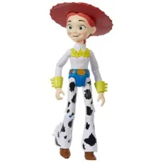 A standing Jessie action figure from Toy Story, wearing her cowgirl outfit and smiling