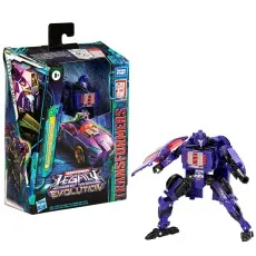A Shadow Striker Transformers figure and its box. The figure is in robot mode