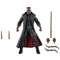 A Marvel Legends Series figure of Blade, posed dynamically with accessories