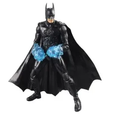 The Batman action figure is in a crouched stance with a blue effect on its hands.