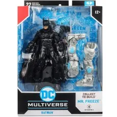 The Batman action figure is displayed in its box with two Mr. Freeze parts.