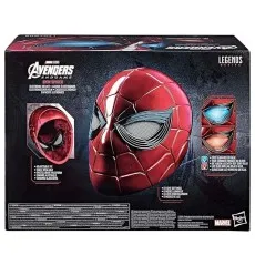 A product box for an Avengers Endgame Iron Spider electronic helmet with glowing eyes