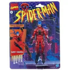 A Marvel Legends action figure of the character Tarantula in its packaging