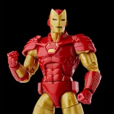 Red and gold Iron Man action figure with fists clenched