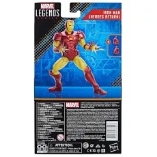 The back of a Marvel Legends Iron Man Heroes Return action figure package