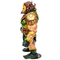 A side-view of a Kalibak figurine on a black display stand.