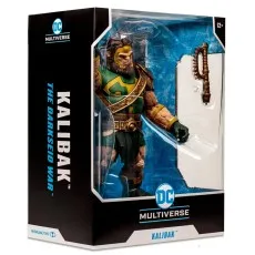 An action figure of Kalibak is pictured next to its plastic packaging.