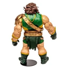 Back view An action figure of Kalibak is shown with an extra hand and a collectible card..