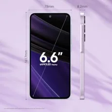 A diagram of the Galaxy A35 with its measurements 6.6-inch sAMOLED display, 161.7mm x 78mm x 8.2mm.