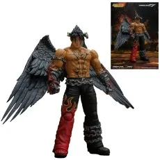 Devil Jin from Tekken 7, an action figure with black wings and a chain belt, standing in a dynamic pose.