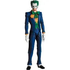 A full-body shot of the Joker action figure, standing straight with his hands at his sides and a wide grin.