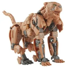 A photo of the Transformers character Cheetor action figure in its alternate, quadrupedal cheetah mode.