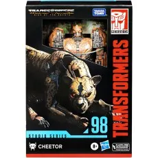 Front of a Transformers Rise of the Beasts Studio Series 98 Cheetor toy box.