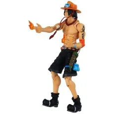Full-body view of an Ace action figure with a confident expression, producing a small flame.