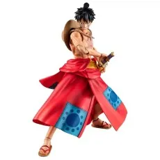 A Luffy action figure from the Wano Arc, holding a sword and in a ready stance.