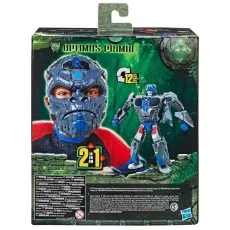 The Transformers Rise of the Beasts Optimus Primal mask and its retail packaging.